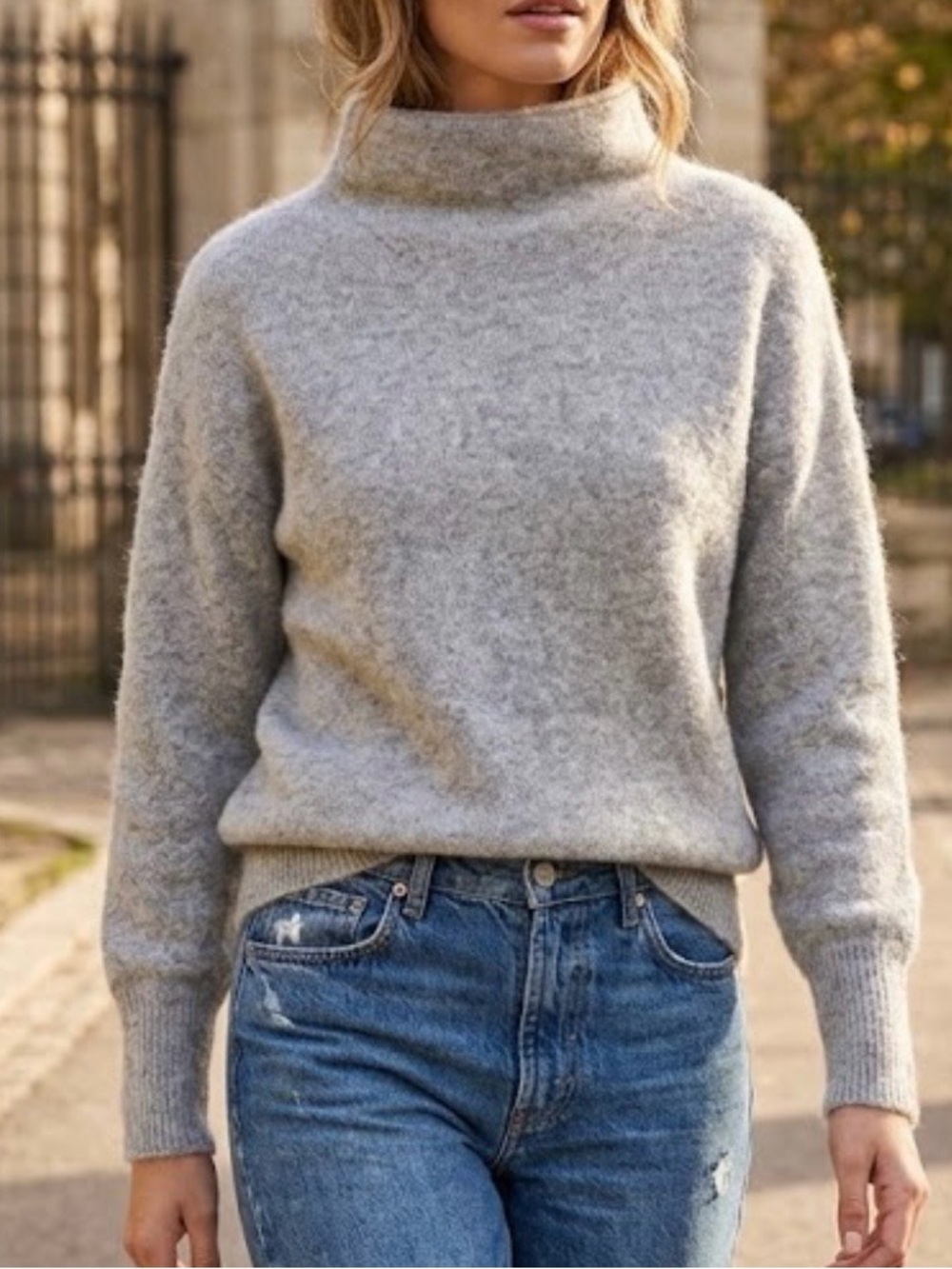 Vince mock neck cashmere sweater gray super soft relaxed fit small